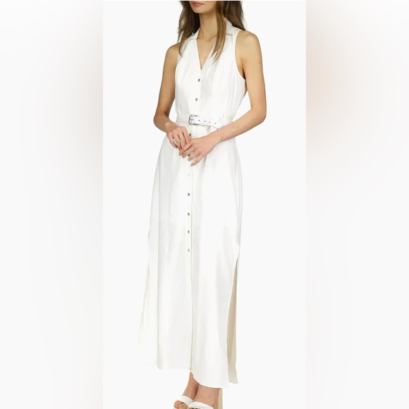 Michael Kors Petite Belted -Button Down Maxi Dress - Picture 3 of 7